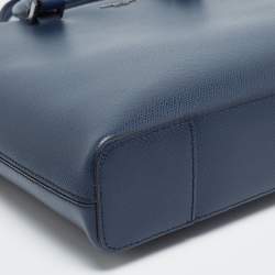 Pre Owned Michael Kors Navy Blue Leather Harrison Briefcase