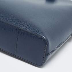 Pre Owned Michael Kors Navy Blue Leather Harrison Briefcase