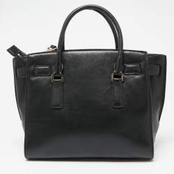 Pre Owned MICHAEL Michael Kors Black/Brown Leopard Print Calf Hair and Leather Hamilton Tote