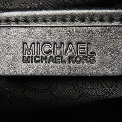 Pre Owned MICHAEL Michael Kors Black/Brown Leopard Print Calf Hair and Leather Hamilton Tote