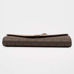 MICHAEL Michael Kors Brown Signature Coated Canvas And Leather Wallet on Chain