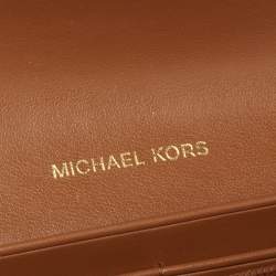 MICHAEL Michael Kors Brown Signature Coated Canvas And Leather Wallet on Chain