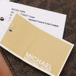 MICHAEL Michael Kors Brown Signature Coated Canvas And Leather Wallet on Chain