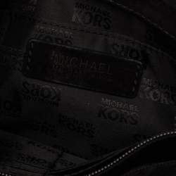Pre Owned MICHAEL Michael Kors Black/Gold Quilted Suede Jet Set Chain Flap Shoulder Bag