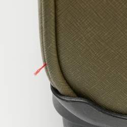 Pre Owned Michael Kors Olive Green Leather Jet Set Logo Luggage
