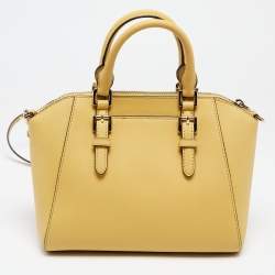 Pre Owned حقيبة ساتشل مايكل كورس كيارا جلد سافيانو صفراء متوسطة