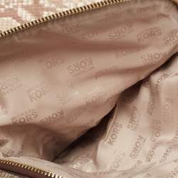 Pre Owned حقيبة كروس مايكل كورس بيدفورد جلد نقشة الثعبان بيج 