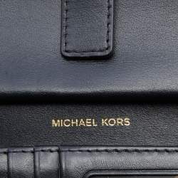 Pre Owned محفظة هاتف ذكي مايكل كورس أديل كانفاس مقوى بني شعار ماركة 