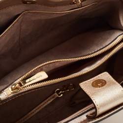 مملوكة مسبقًا MICHAEL Michael Kors Metallic Gold Leather Medium Cynthia Tote