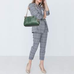 Pre Owned Michael Kors Green Quilted Leather Susan Shoulder Bag