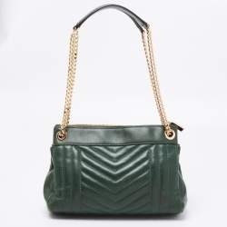 Pre Owned Michael Kors Green Quilted Leather Susan Shoulder Bag