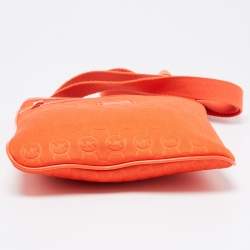 Pre Owned Michael Kors Neon Orange Neoprene and Patent Leather Messenger Bag