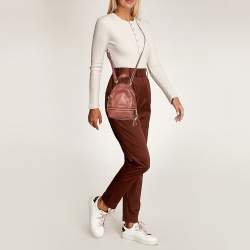 مملوكة مسبقًا Michael Kors Brown Leather Rhea Zip Backpack