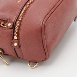 مملوكة مسبقًا Michael Kors Brown Leather Rhea Zip Backpack