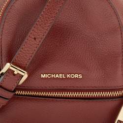 مملوكة مسبقًا Michael Kors Brown Leather Rhea Zip Backpack
