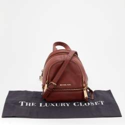 مملوكة مسبقًا Michael Kors Brown Leather Rhea Zip Backpack