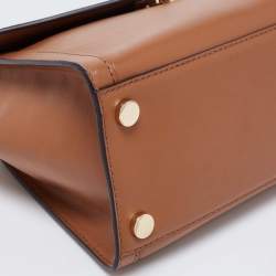 Pre Owned Michael Kors Tan Leather Whitney Top Handle Bag