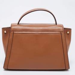 Pre Owned Michael Kors Tan Leather Whitney Top Handle Bag