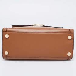 Pre Owned Michael Kors Tan Leather Whitney Top Handle Bag