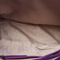 Pre Owned MICHAEL Michael Kors Violet Leather Large Jet Set Travel Tote