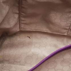 Pre Owned MICHAEL Michael Kors Violet Leather Large Jet Set Travel Tote
