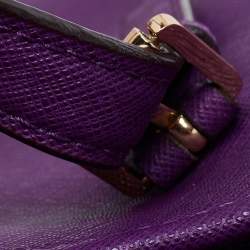 Pre Owned MICHAEL Michael Kors Violet Leather Large Jet Set Travel Tote