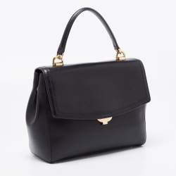 Pre Owned Michael Kors Black Leather Ava Top Handle Bag