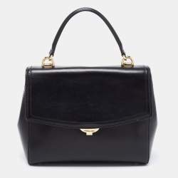 Pre Owned Michael Kors Black Leather Ava Top Handle Bag
