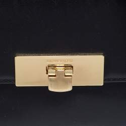 Pre Owned Michael Kors Black Leather Small Marlow Top Handle Bag