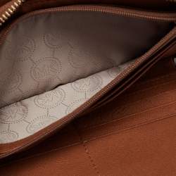 Pre Owned Michael Kors Caramel Brown Leather Hamilton Zip Around Wallet
