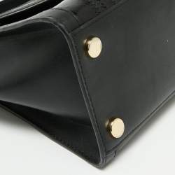 Pre Owned Michael Kors Brown/Black Signature Coated Canvas and Leather Whitney Top Handle Bag