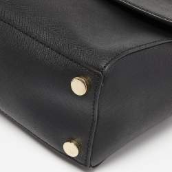 Pre Owned Michael Kors Black Leather Small Ava Top Handle Bag