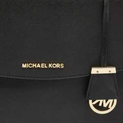 Pre Owned Michael Kors Black Leather Small Ava Top Handle Bag