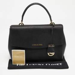 Pre Owned Michael Kors Black Leather Small Ava Top Handle Bag