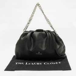 Michael Kors Black Faux Leather Extra-Large Nola Clutch Bag