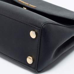 Pre Owned Michael Kors Black Leather Small Ava Top Handle Bag