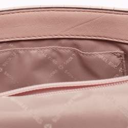 Pre Owned Michael Kors Dusty Pink Floral Quilted Leather Vivianne Shoulder Bag