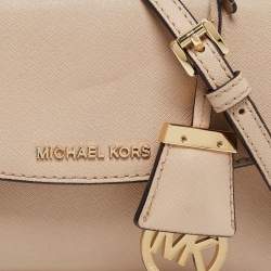 Pre Owned Michael Kors Beige Saffiano Leather Ava Extra Small Top Handle Bag