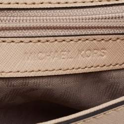 Pre Owned Michael Kors Beige Saffiano Leather Ava Extra Small Top Handle Bag