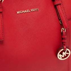 Pre Owned حقيبة يد توتس مايكل كورس جيت سيت جلد أحمر