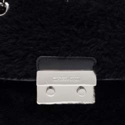 Pre Owned حقيبة كتف مايكل كورس سلون فرو وحواف جلد سوداء بسلسلة