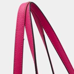 Pre Owned Michael Kors Pink Saffiano Leather Large Top Zip Jet Set Tote