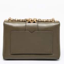 مملوكة مسبقًا Michael Kors Green Leather Studded Medium Cece Shoulder Bag