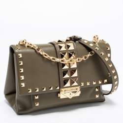 مملوكة مسبقًا Michael Kors Green Leather Studded Medium Cece Shoulder Bag