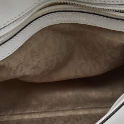 Pre Owned Michael Kors White Leather Small Ava Top Handle Bag