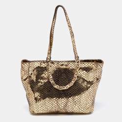 Michael Michael Kors Python Embossed Leather and Suede Tote