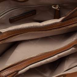 Pre Owned Michael Kors Beige/Brown Signature Canvas and Leather Small Susan Shoulder Bag