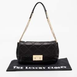 Pre Owned حقيبة كتف مايكل كورس سلوان جلد أسود كبيرة