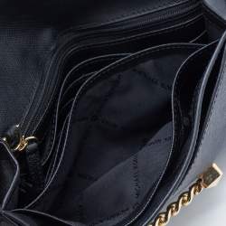 Pre Owned حقيبة كلتش مايكل كورس كارلا جلد أسود بسلسلة