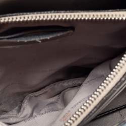 Pre Owned Michael Kors Blue Croc Embossed Leather Mini Mercer Tote